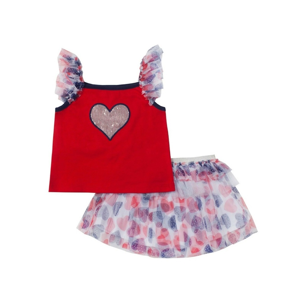 Little‎ Lass Girls Patriotic Tutu Scooter Skirt Set Outfit 24 Mo Fourth of July